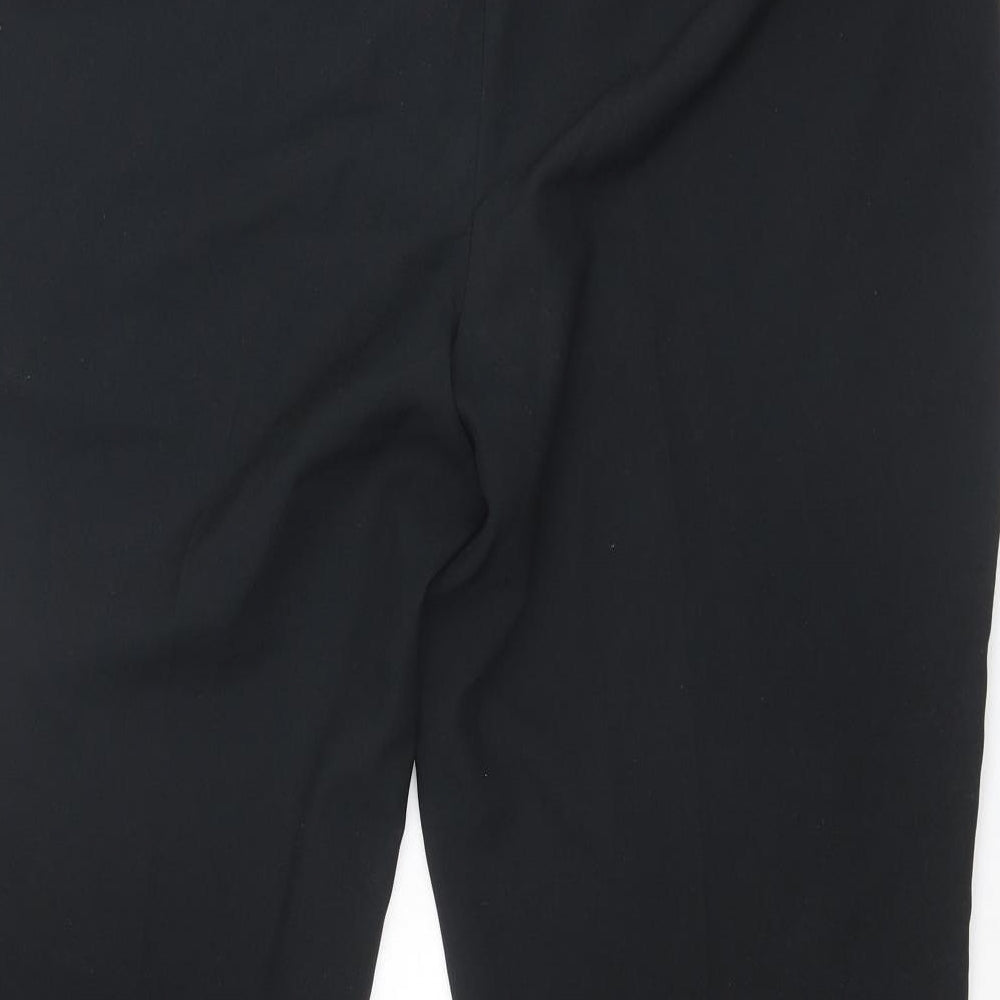 BHS Womens Black Polyester Trousers Size 14 L27 in Regular Zip