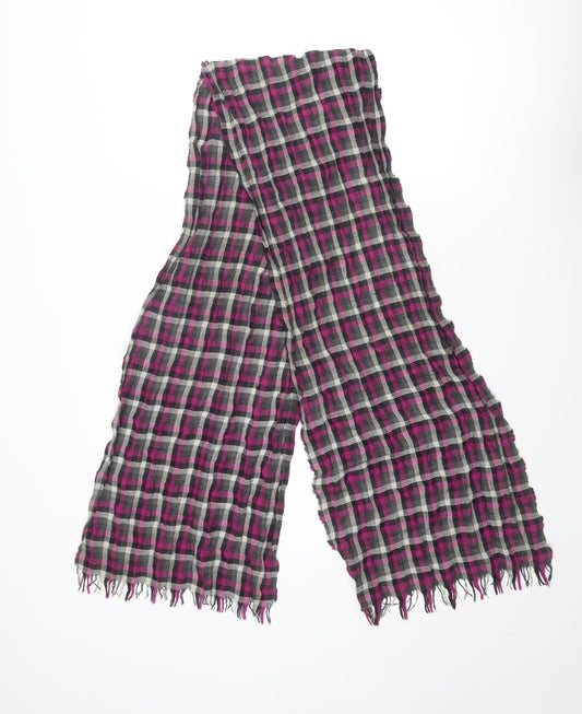 Front view of Gap women’s purple plaid viscose scarf
