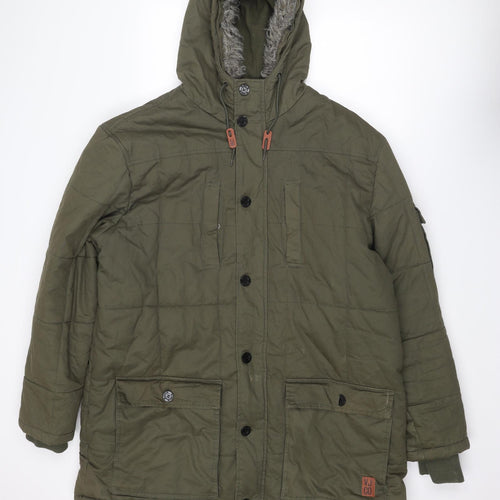 Voi Jeans Mens Green Quilted Jacket Size 2XL Snap