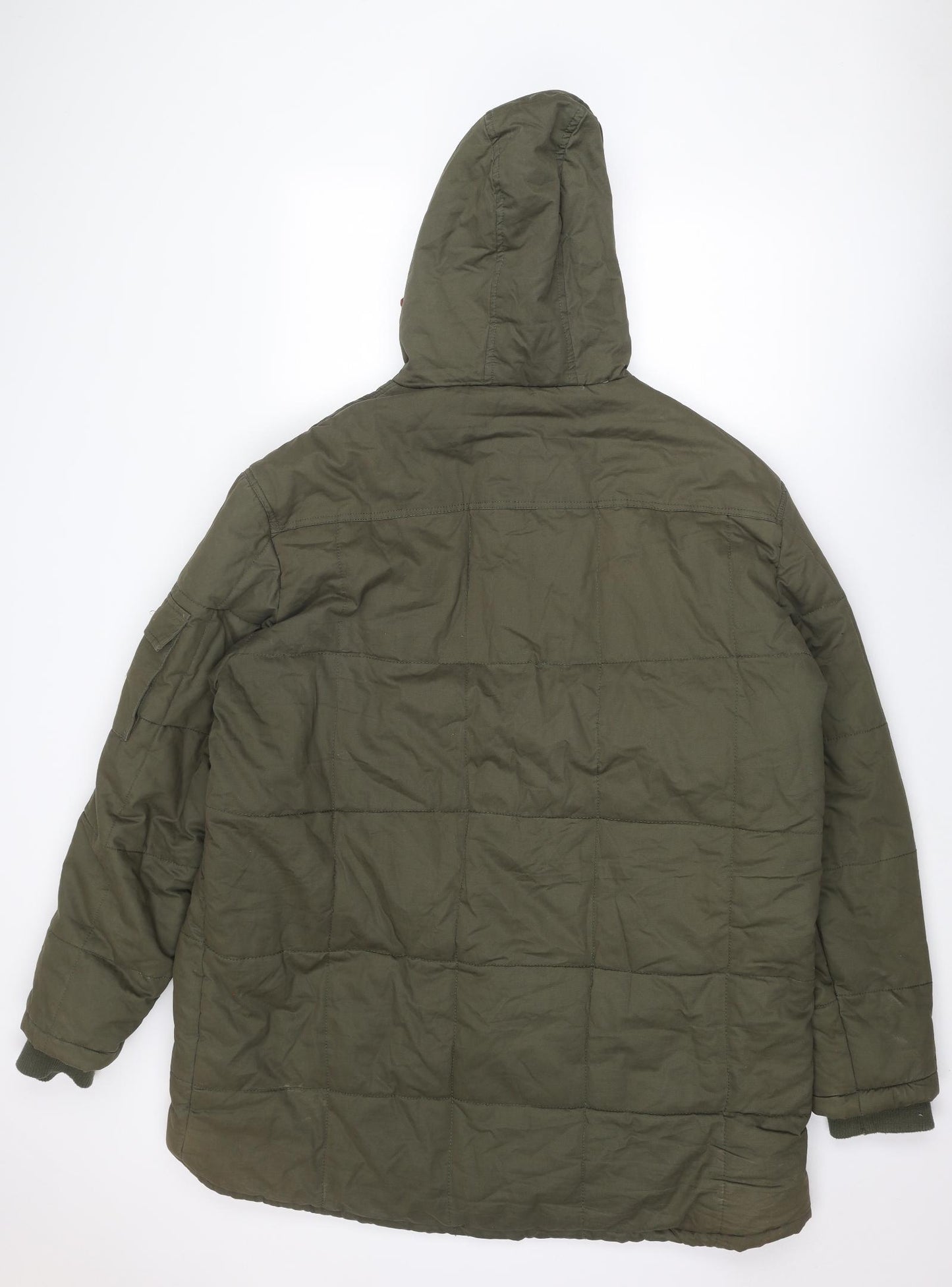 Voi Jeans Mens Green Quilted Jacket Size 2XL Snap