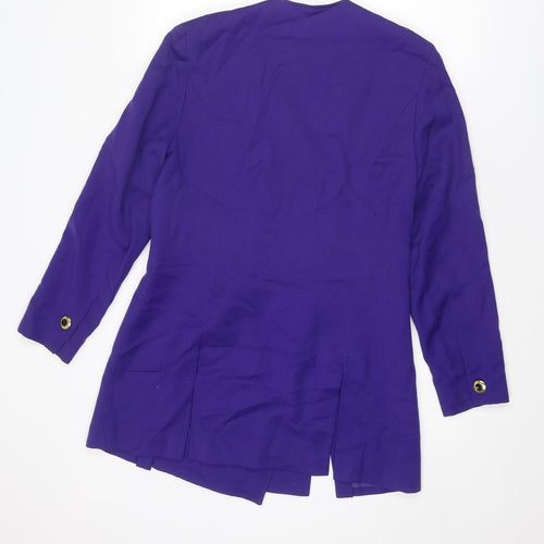 Hardob Womens Blue Jacket Blazer Size 12 Button - Longline