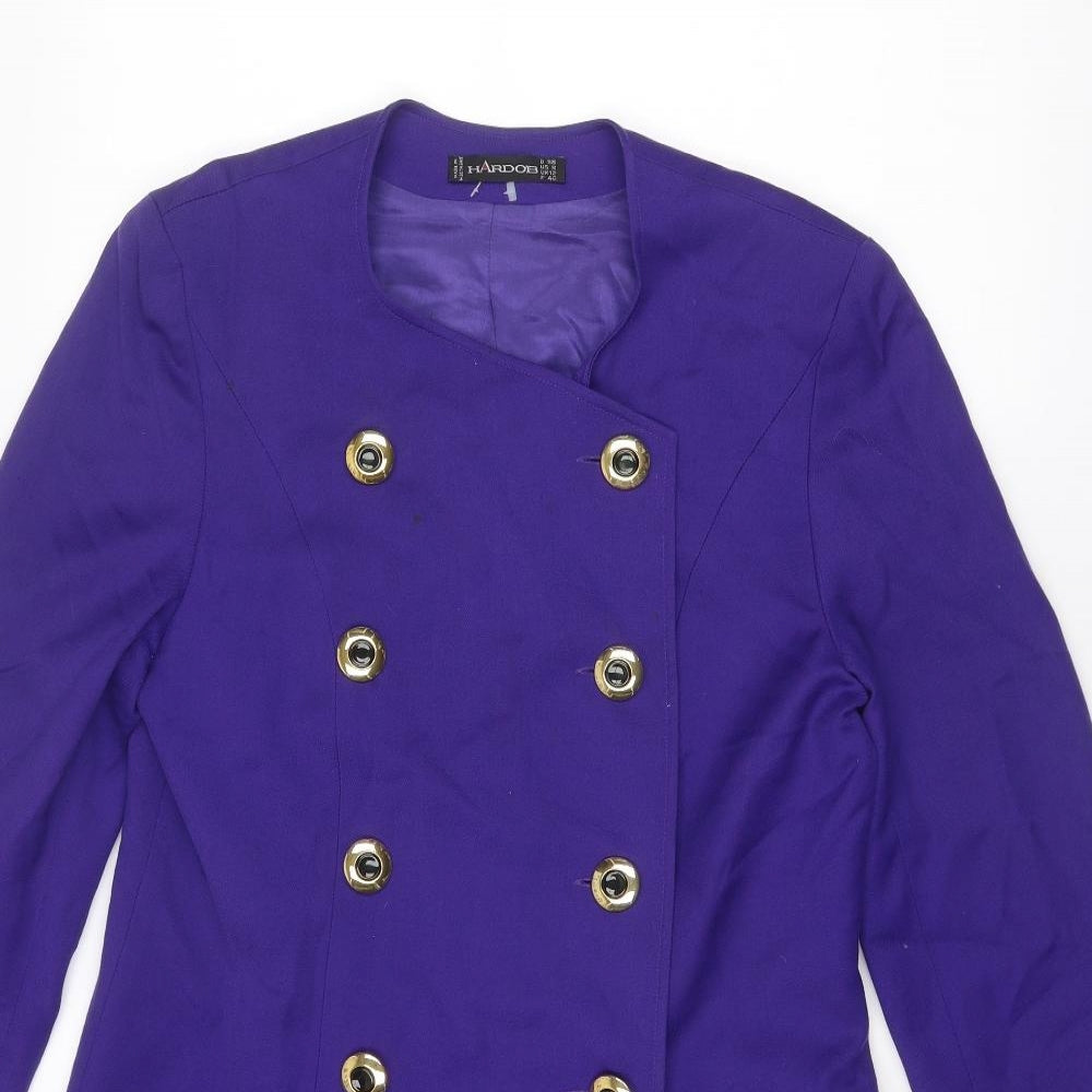 Hardob Womens Blue Jacket Blazer Size 12 Button - Longline