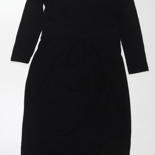 Isabella Oliver Womens Black Viscose A-Line Size 10 Boat Neck Pullover