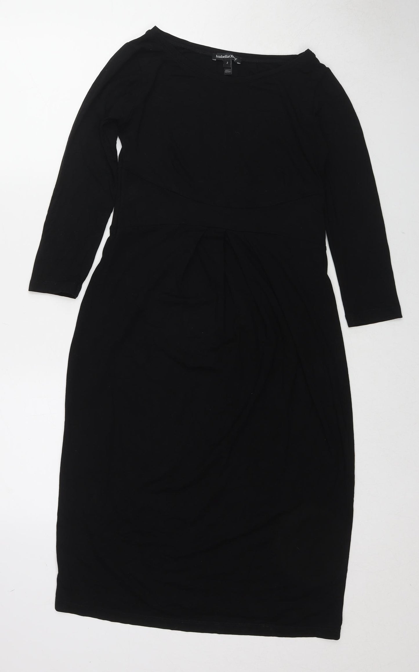 Isabella Oliver Womens Black Viscose A-Line Size 10 Boat Neck Pullover