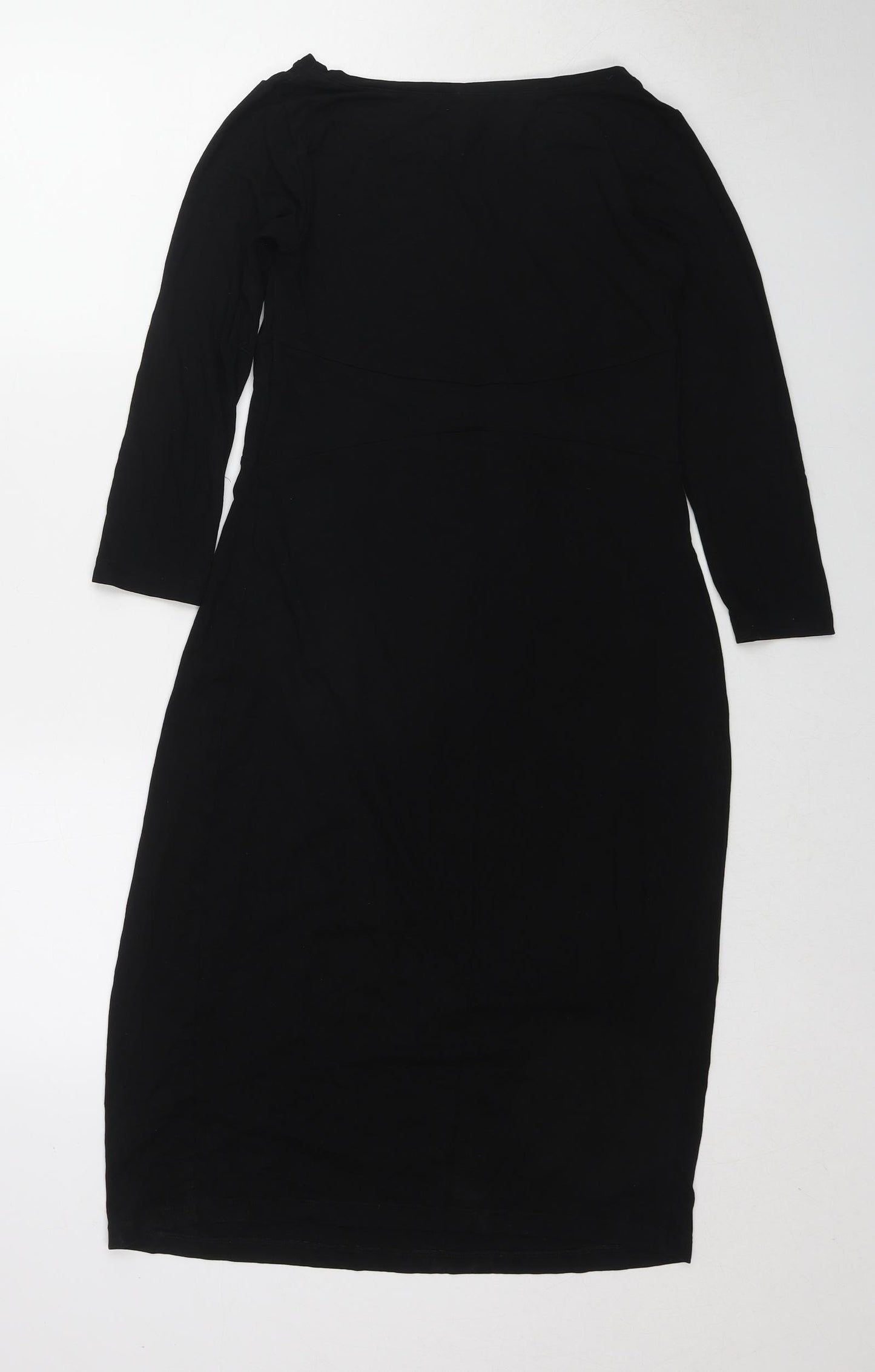 Isabella Oliver Womens Black Viscose A-Line Size 10 Boat Neck Pullover