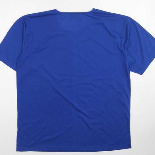 Lucky Womens Blue Cotton Basic T-Shirt Size L Crew Neck