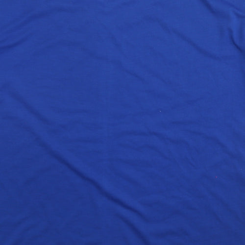Lucky Womens Blue Cotton Basic T-Shirt Size L Crew Neck