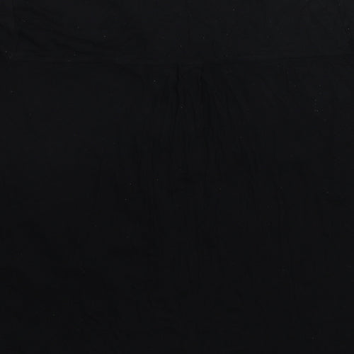 Marks and Spencer Womens Black Geometric Polyester Basic Blouse Size 18 V-Neck