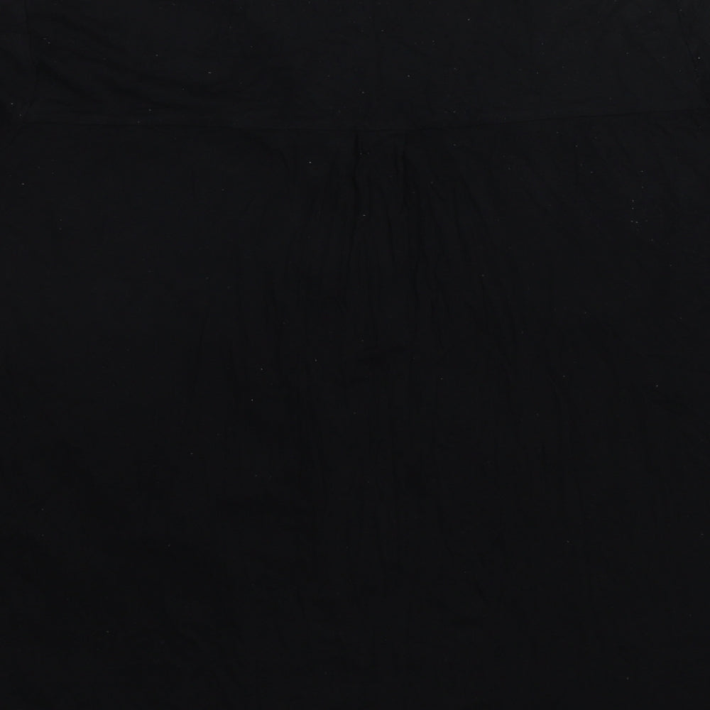 Marks and Spencer Womens Black Geometric Polyester Basic Blouse Size 18 V-Neck