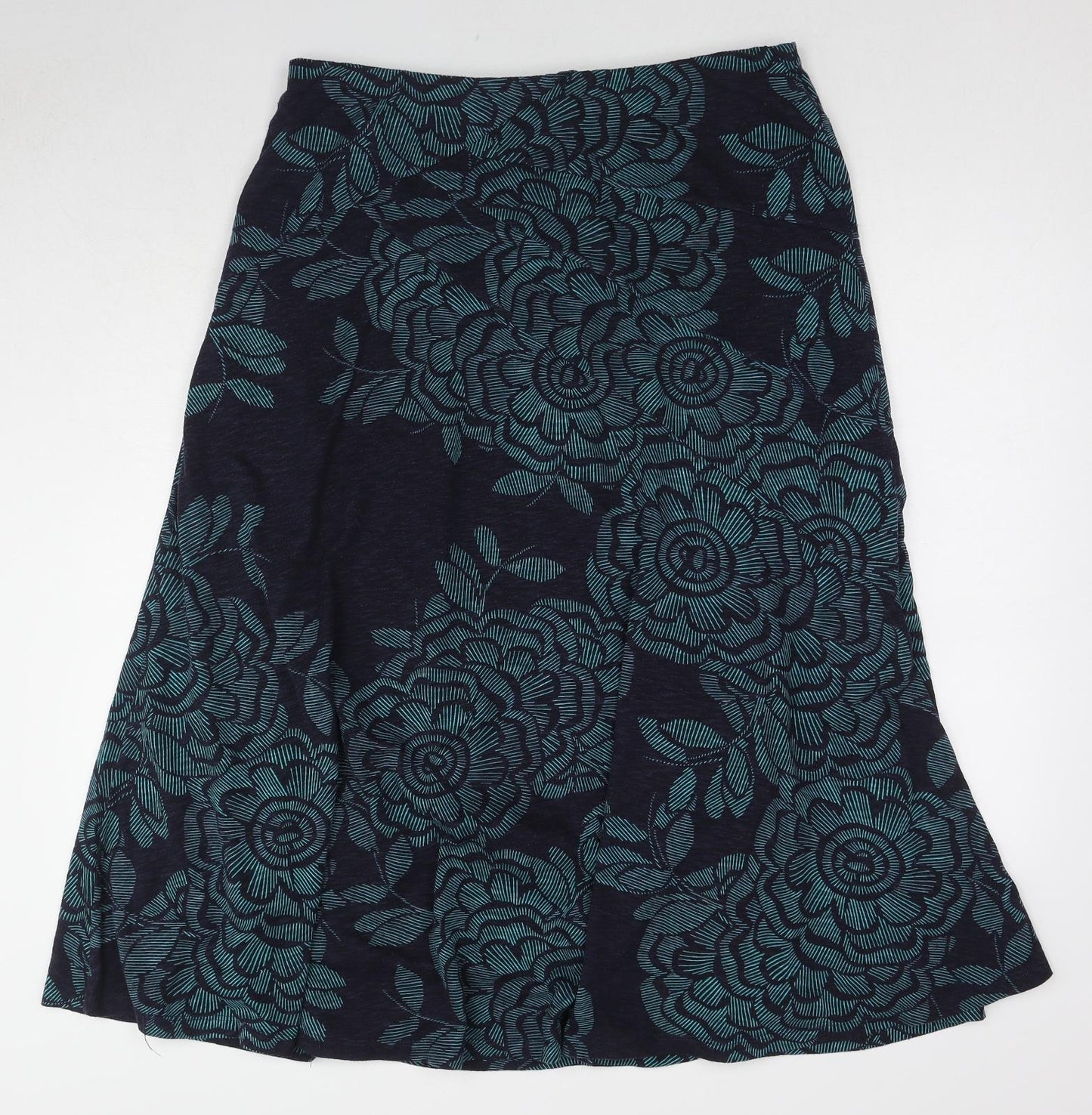 Per Una Womens Blue Floral Polyester Swing Skirt Size 18
