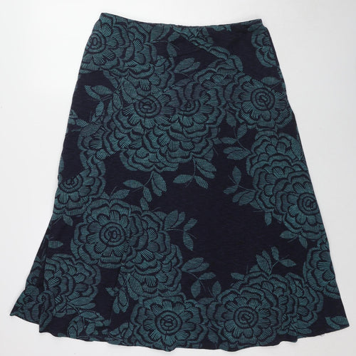 Per Una Womens Blue Floral Polyester Swing Skirt Size 18