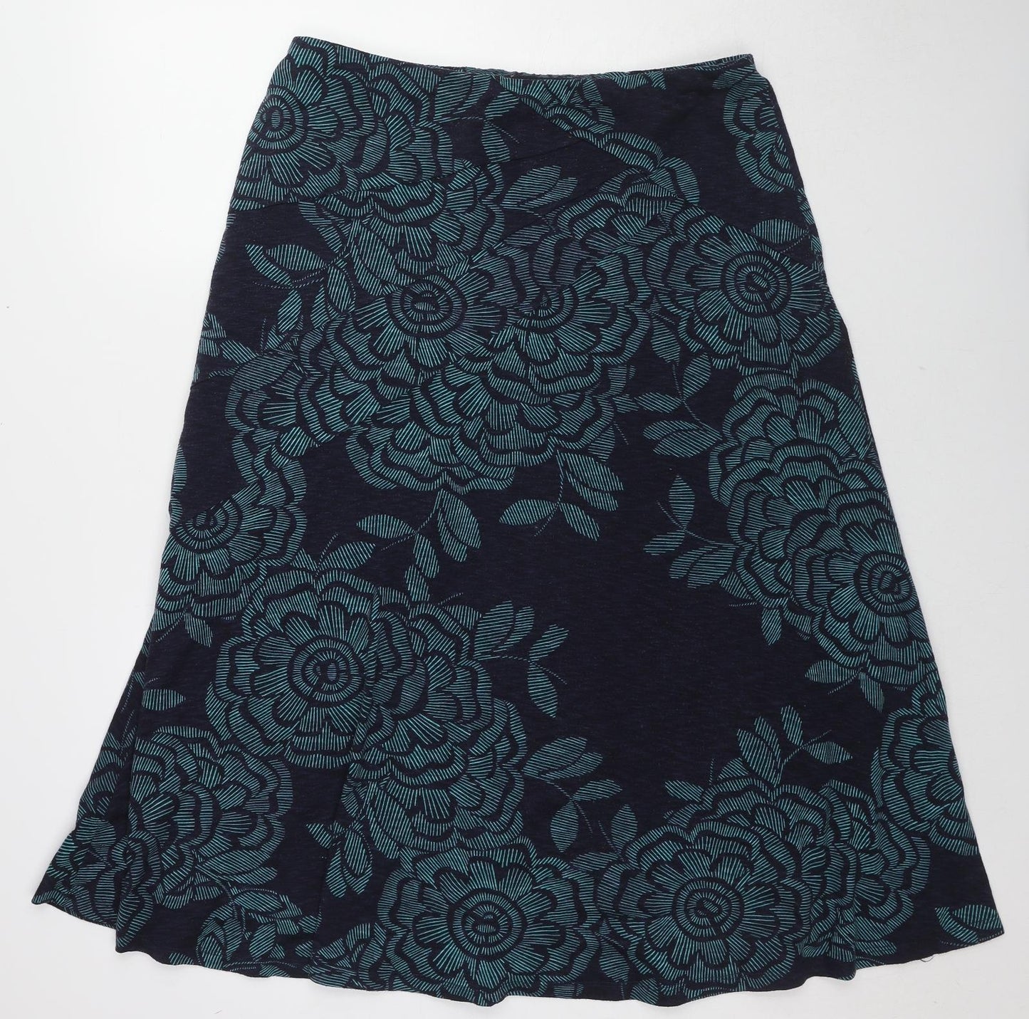 Per Una Womens Blue Floral Polyester Swing Skirt Size 18