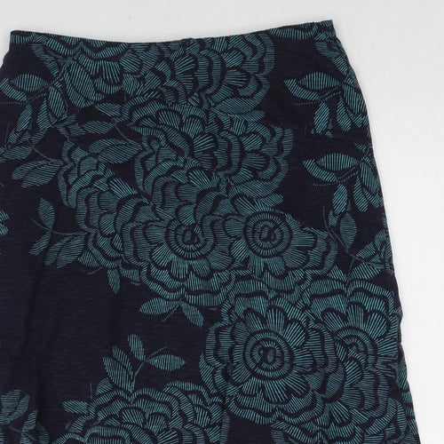 Per Una Womens Blue Floral Polyester Swing Skirt Size 18