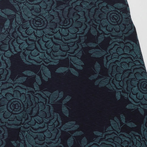 Per Una Womens Blue Floral Polyester Swing Skirt Size 18