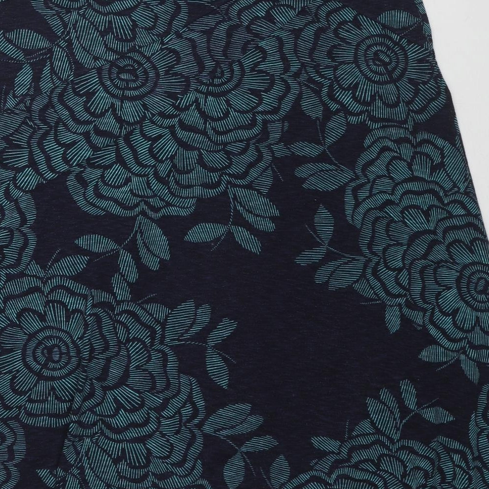Per Una Womens Blue Floral Polyester Swing Skirt Size 18