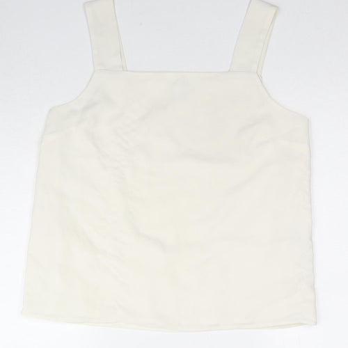 Warehouse Womens Pink Polyester Basic Tank Size 14 Square Neck