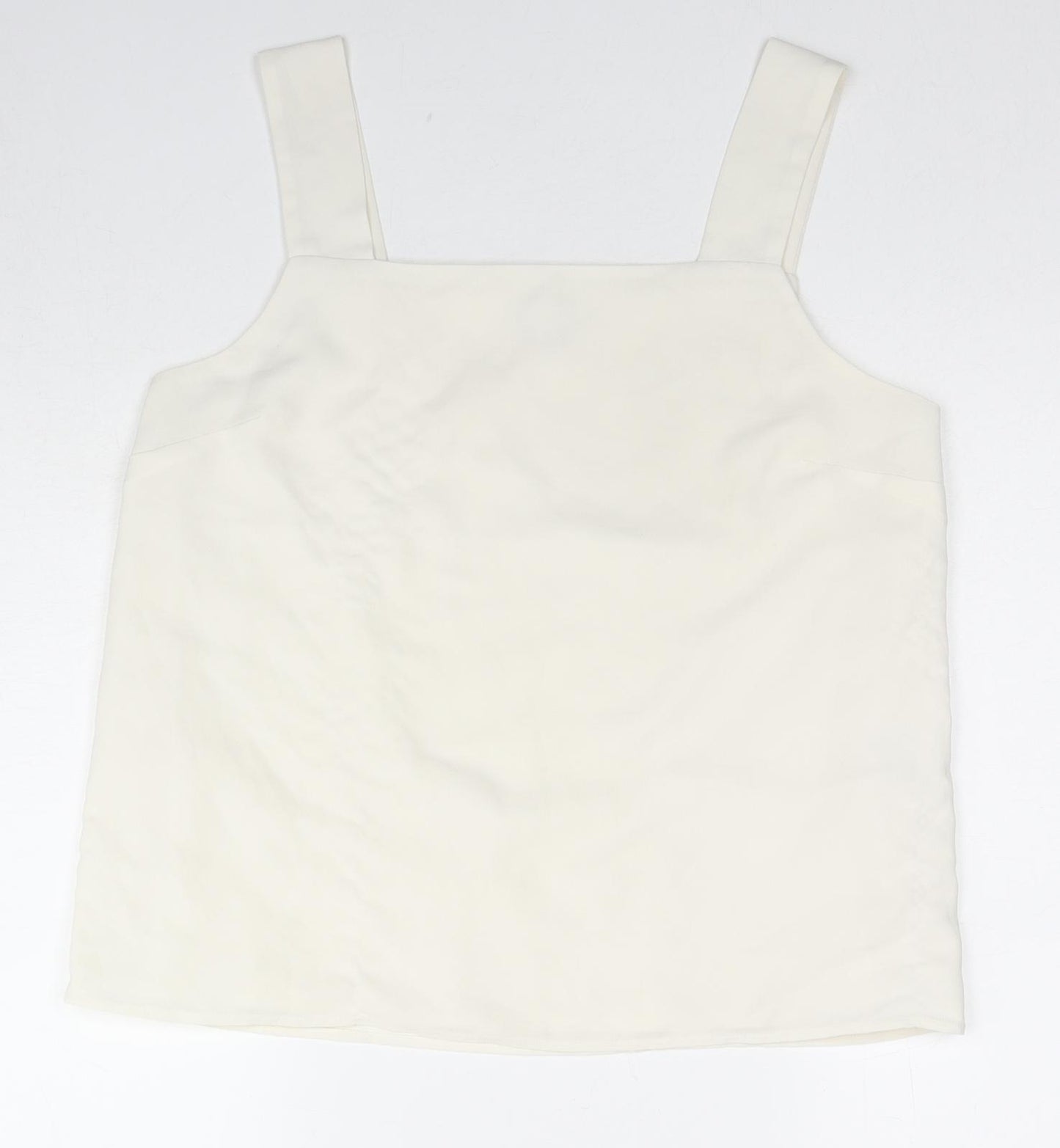 Warehouse Womens Pink Polyester Basic Tank Size 14 Square Neck