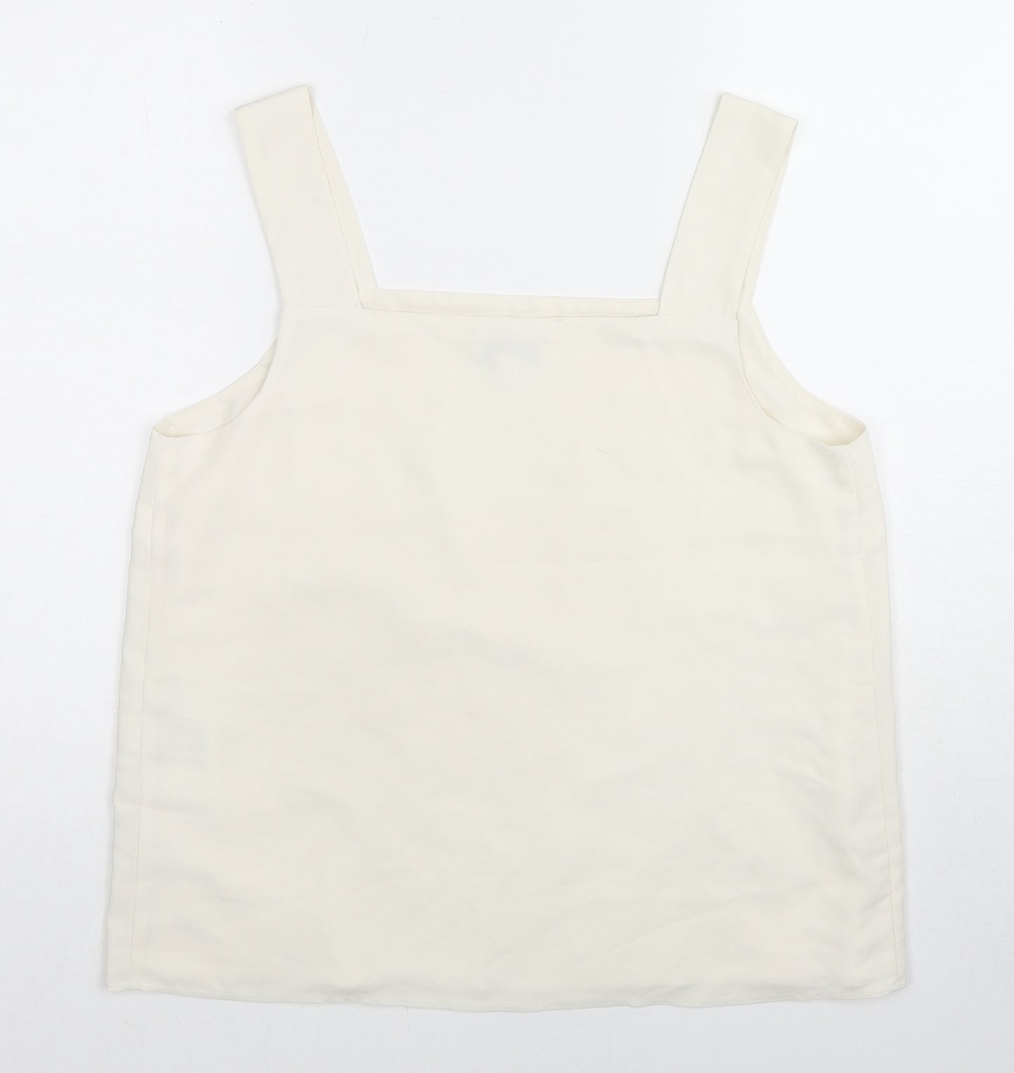 Warehouse Womens Pink Polyester Basic Tank Size 14 Square Neck