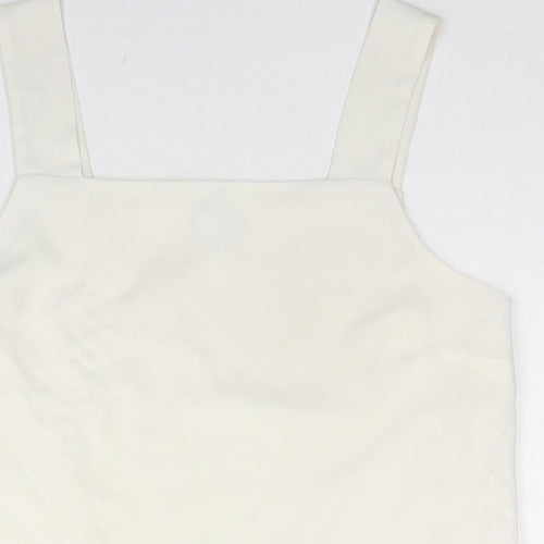 Warehouse Womens Pink Polyester Basic Tank Size 14 Square Neck