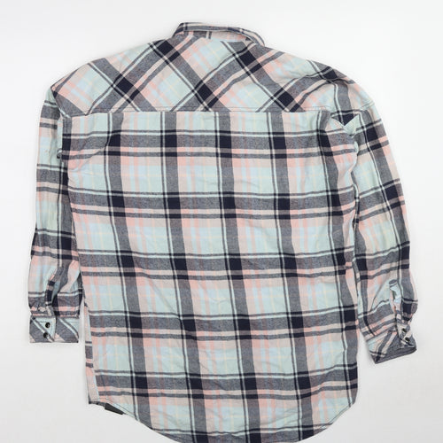 Only Womens Multicoloured Plaid Cotton Basic Button-Up Size 10 Collared