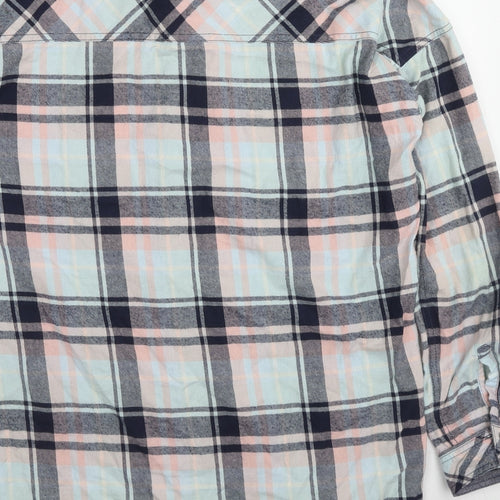 Only Womens Multicoloured Plaid Cotton Basic Button-Up Size 10 Collared