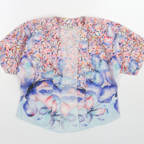 NEXT Girls Multicoloured Geometric Polyester Kimono Blouse Size 3 Years V-Neck Pullover - Butterfly Pattern