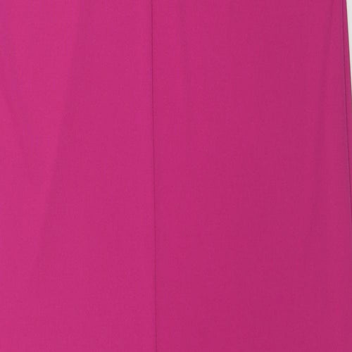 Marks and Spencer Womens Pink Polyester T-Shirt Dress Size 8 Scoop Neck Pullover
