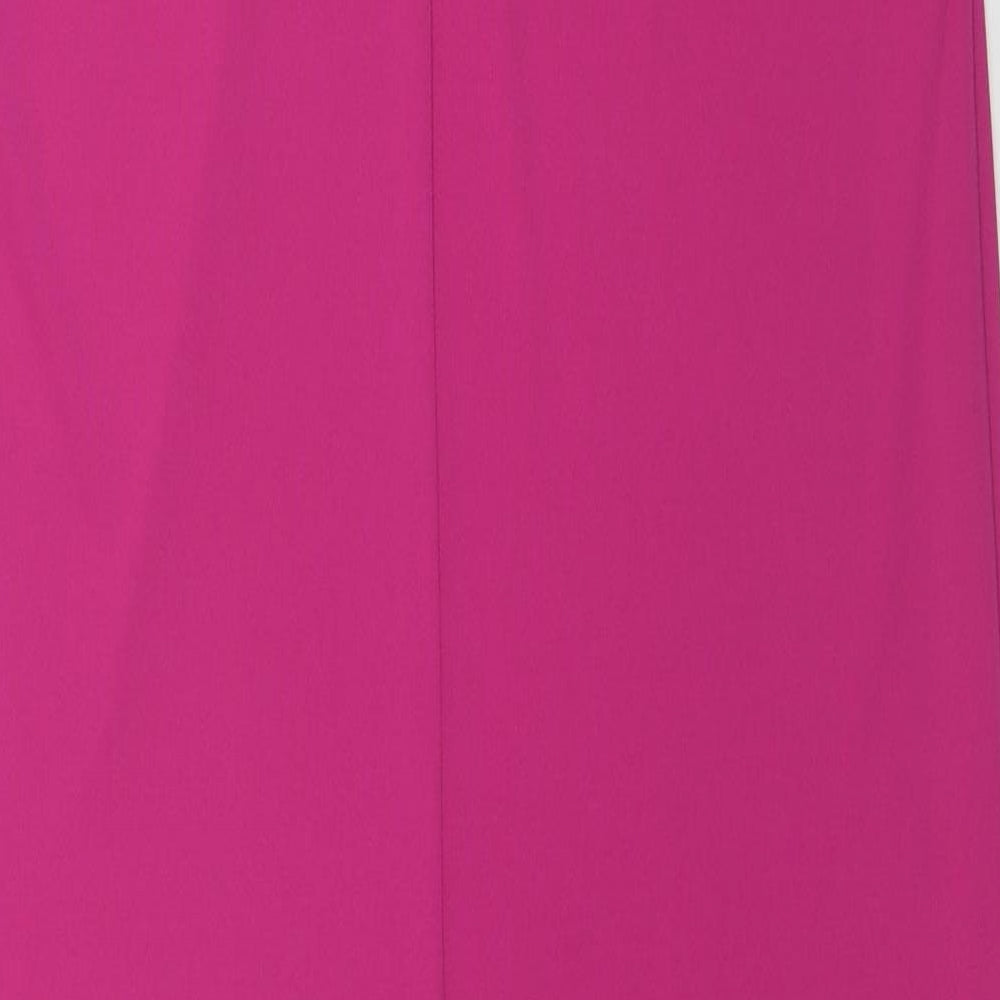 Marks and Spencer Womens Pink Polyester T-Shirt Dress Size 8 Scoop Neck Pullover