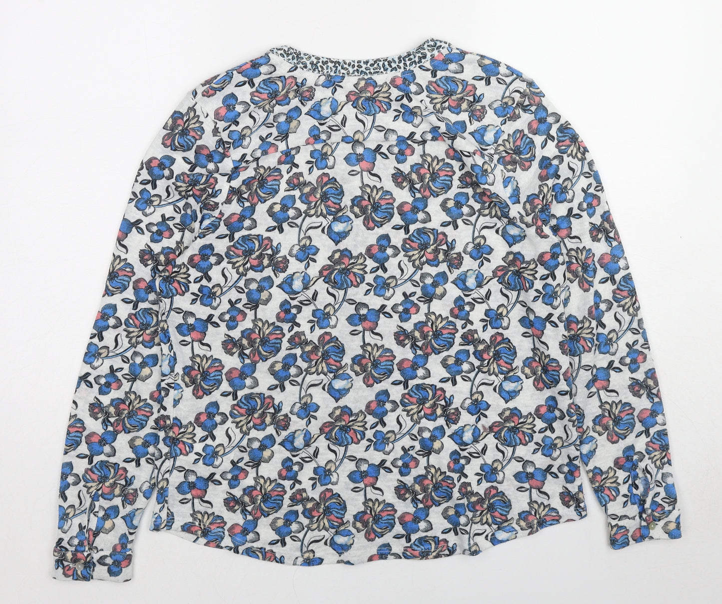 Per Una Womens Multicoloured V-Neck Floral Polyester Cardigan Jumper Size 14