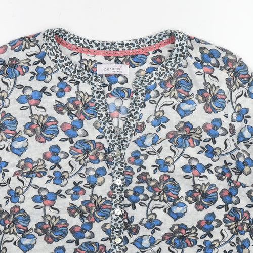 Per Una Womens Multicoloured V-Neck Floral Polyester Cardigan Jumper Size 14