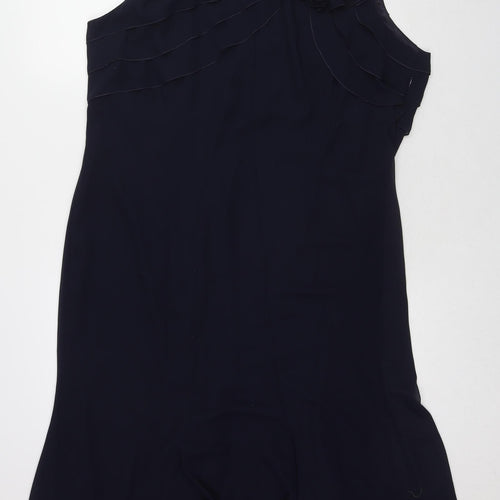 Jacques Vert Womens Blue Polyester A-Line Size 20 Round Neck Pullover