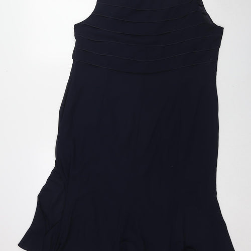 Jacques Vert Womens Blue Polyester A-Line Size 20 Round Neck Pullover