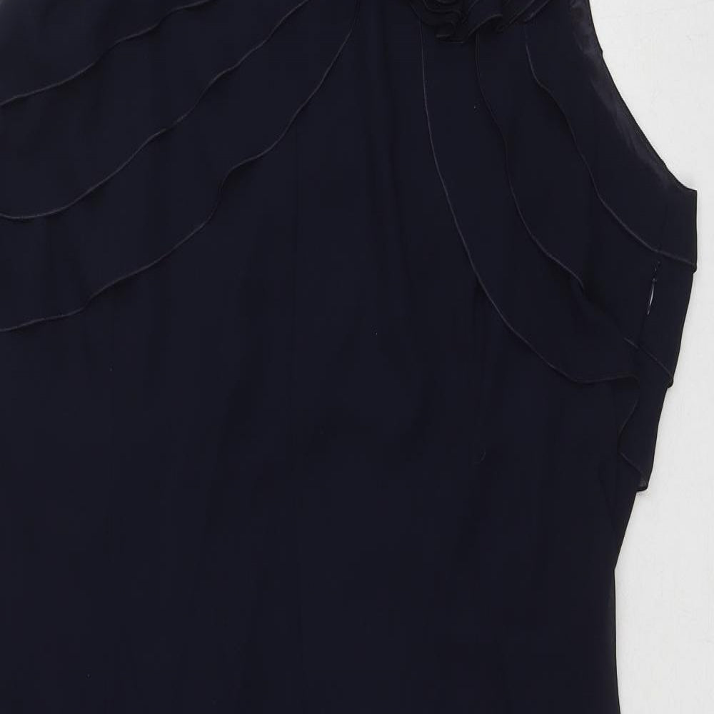 Jacques Vert Womens Blue Polyester A-Line Size 20 Round Neck Pullover