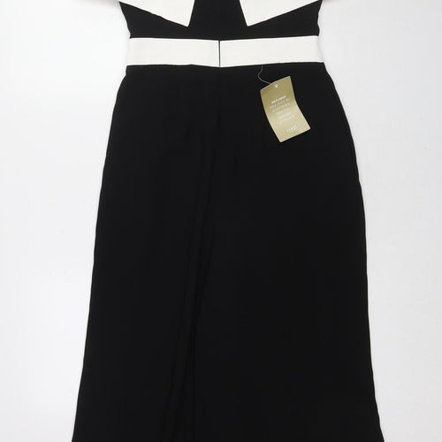 Coast Womens Black Colourblock Polyester Jumpsuit One-Piece Size 10 L21 in Zip