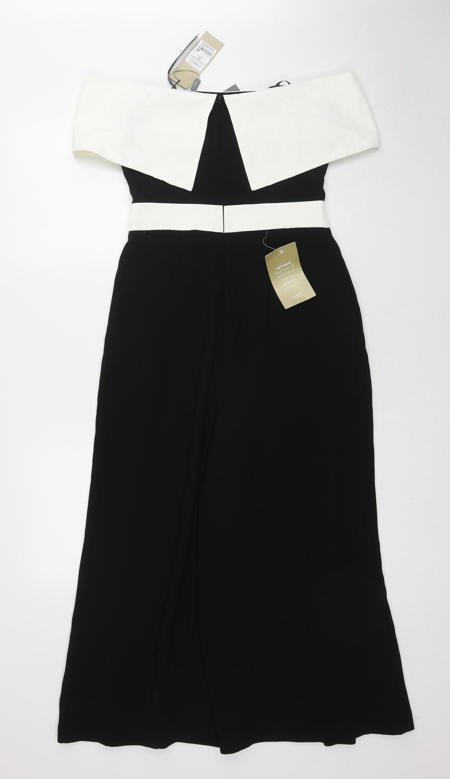 Coast Womens Black Colourblock Polyester Jumpsuit One-Piece Size 10 L21 in Zip