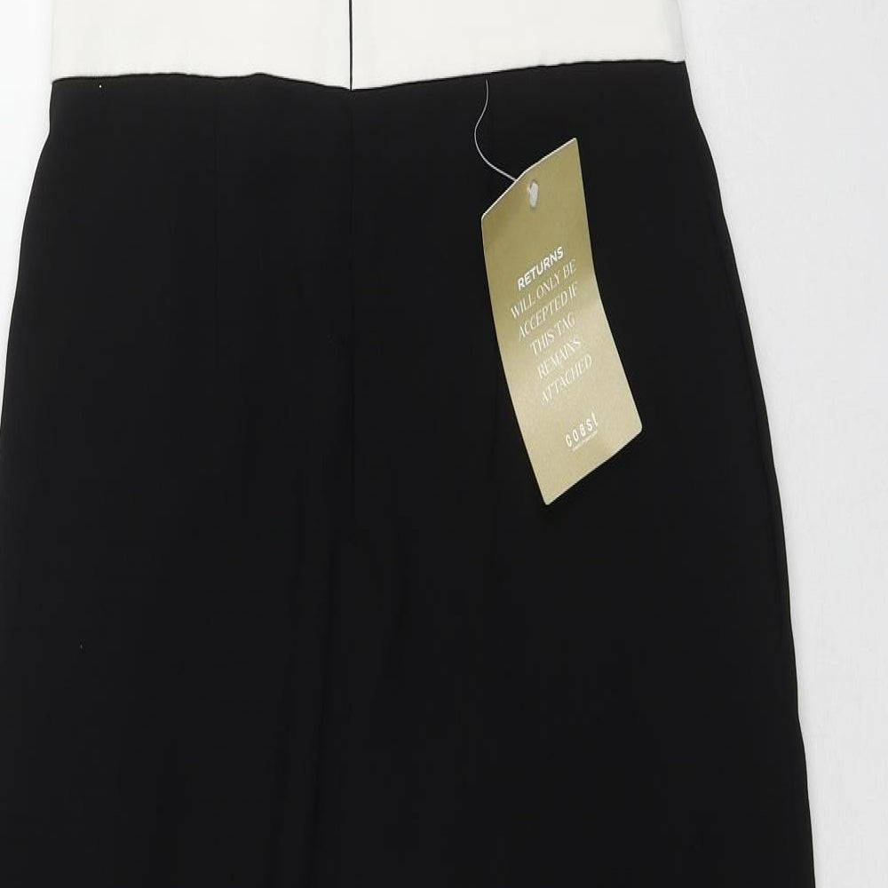 Coast Womens Black Colourblock Polyester Jumpsuit One-Piece Size 10 L21 in Zip