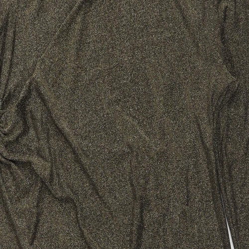 Marks and Spencer Womens Gold Geometric Polyamide A-Line Size 20 Round Neck Pullover