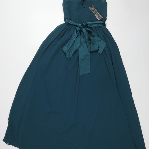 Dorothy Perkins Womens Blue Polyester Ball Gown Size 10 Round Neck Pullover
