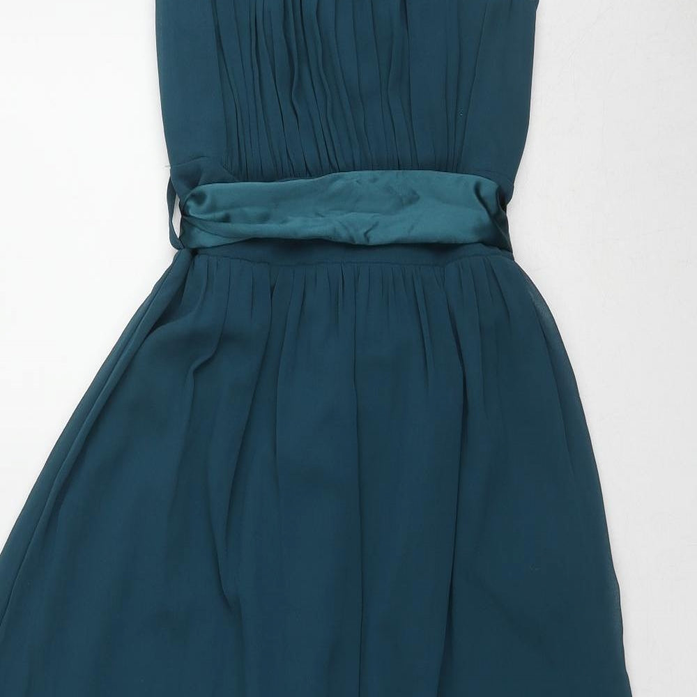 Dorothy Perkins Womens Blue Polyester Ball Gown Size 10 Round Neck Pullover