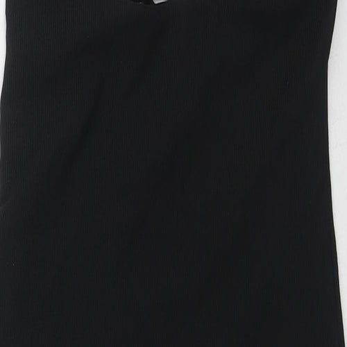 Bershka Womens Black Polyester Bodycon Size S V-Neck Pullover