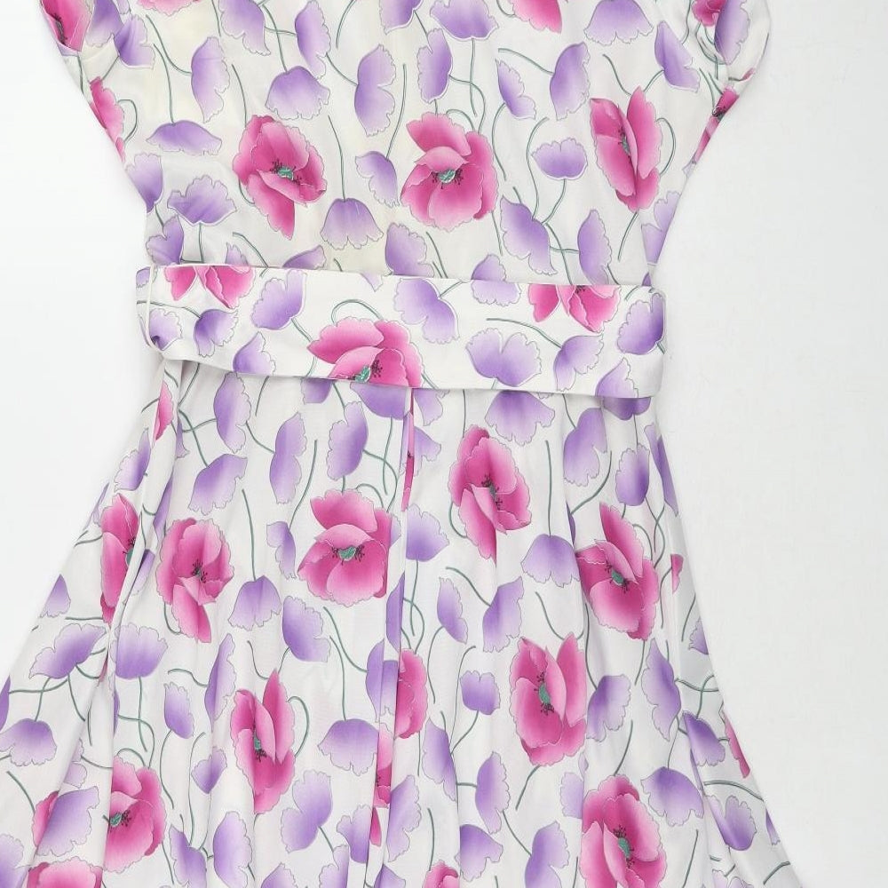 Berkertex Womens Multicoloured Floral Polyester A-Line Size 18 V-Neck Pullover