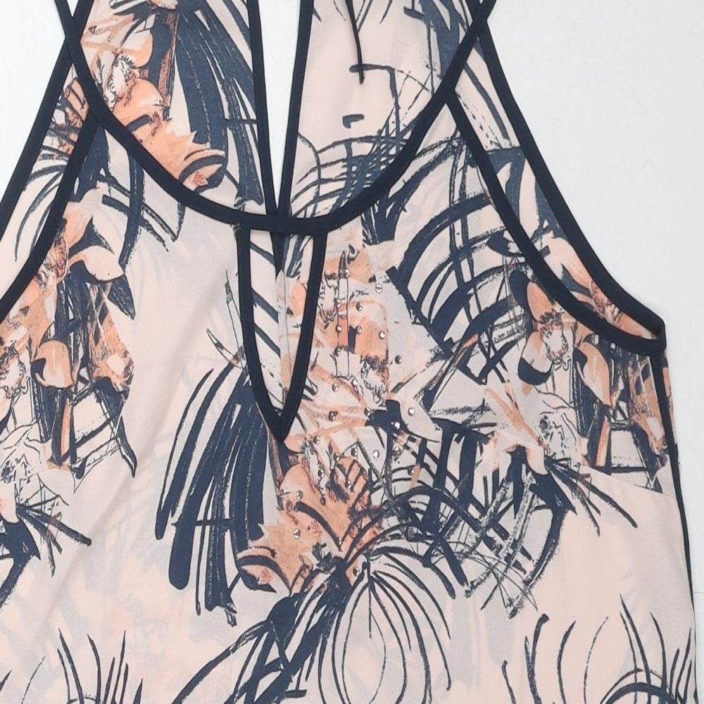 NEXT Womens Multicoloured Floral Polyester Basic Tank Size 6 Round Neck