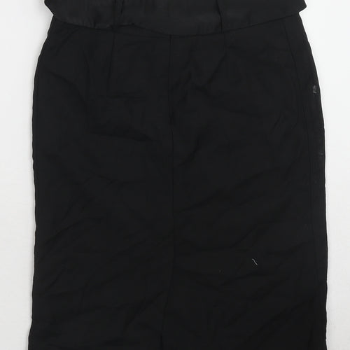 Monsoon Womens Black Polyester A-Line Skirt Size 8 Zip - Belt included