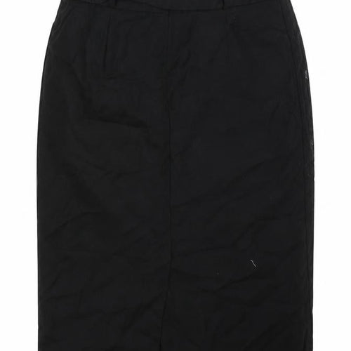 Monsoon Womens Black Polyester A-Line Skirt Size 8 Zip - Belt included