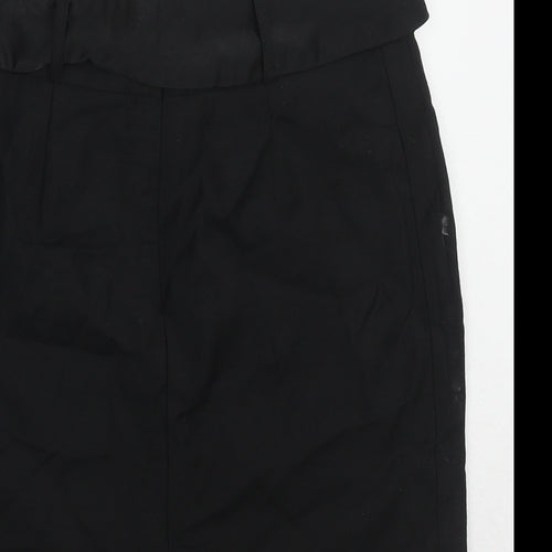 Monsoon Womens Black Polyester A-Line Skirt Size 8 Zip - Belt included