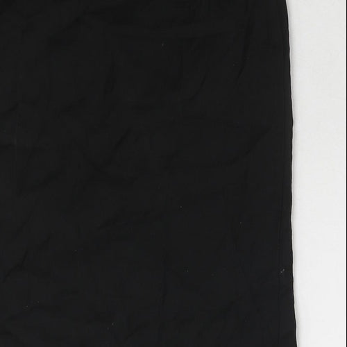 Monsoon Womens Black Polyester A-Line Skirt Size 8 Zip - Belt included