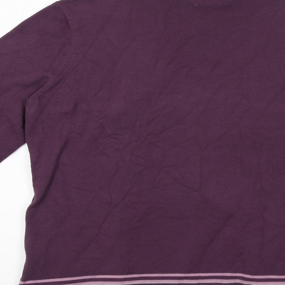 Eastex Womens Purple Round Neck Viscose Pullover Jumper Size 10 Pullover - Stripe