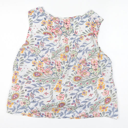 MANTARAY PRODUCTS Womens Multicoloured Floral 100% Cotton Basic Tank Size 18 V-Neck