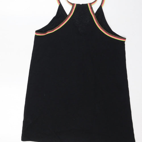River Island Womens Black Polyester Tank Dress Size S V-Neck Pullover