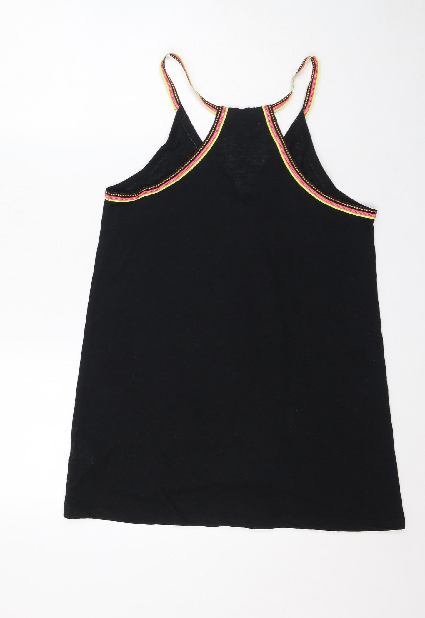 River Island Womens Black Polyester Tank Dress Size S V-Neck Pullover